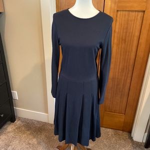 J. Crew Black Pleated Dress